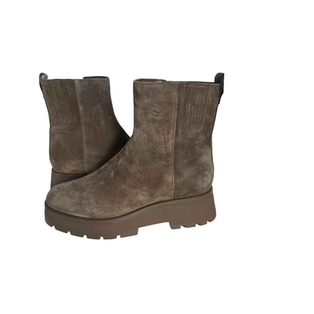 Vince Camuto Neframes Dark Taupe Leather Chelsea Boot Round Toe Size 8 M NWOB - Picture 4 of 10